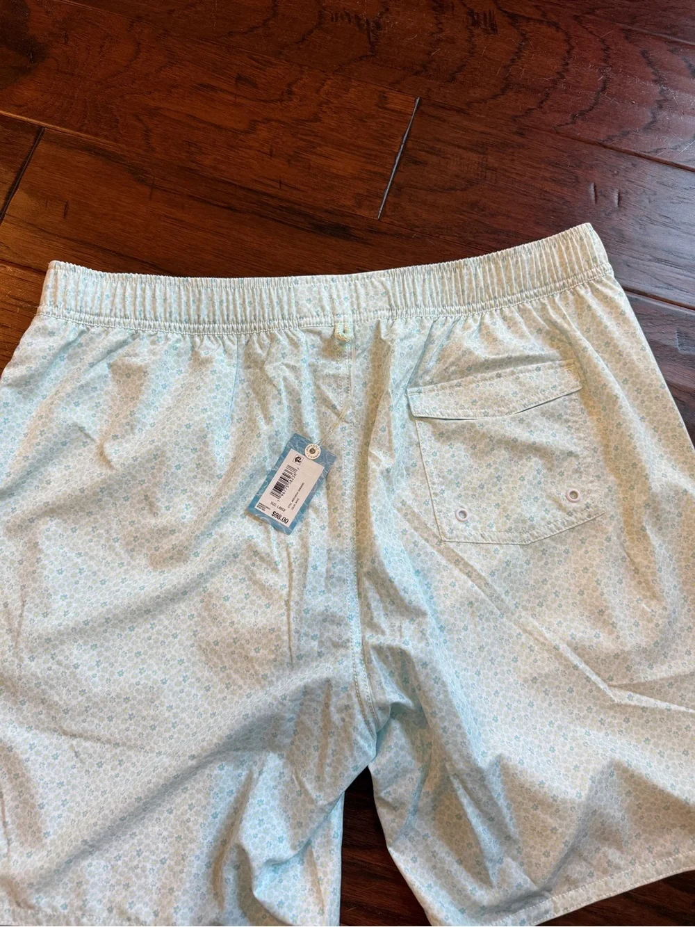 johnnie-O Pale Blue Micro-Print Swim Trunks